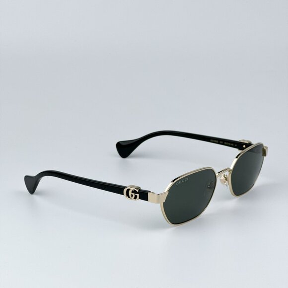 Gucci GG1593S 001 BRAND NEW Sunglasses Gold Grey Geometric Unisex - Picture 12 of 15
